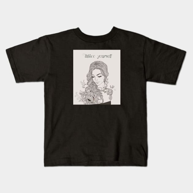 Tattoo Yourself Kids T-Shirt by EveFarb